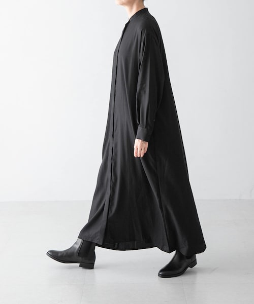 『2サイズ展開』キュプラコットンシャツワンピース