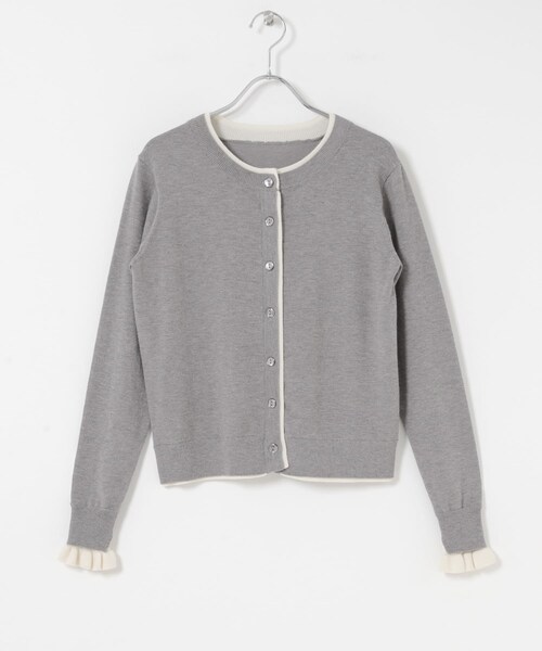 URBAN RESEARCH Sonny Label（アーバンリサーチサニーレーベル）の「配色フリルニットカーディガン（カーディガン/ボレロ・レディース・グレー/ネイビー/ブラウン・Free）」の12枚目の写真