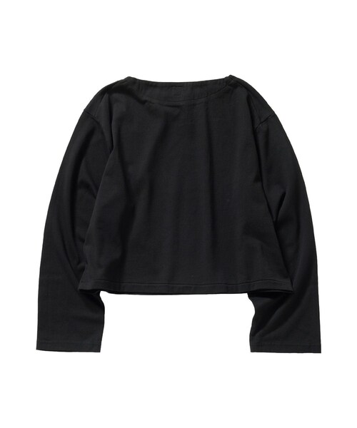 bonjour records(ボンジュールレコーズ)の「blurhms ROOTSTOCK/ブラームス・ルーツストック Classic Short Basque Shirt(Tシャツ/カットソー・レディース・ブラック/グリーン・0/1)」の6枚目の写真