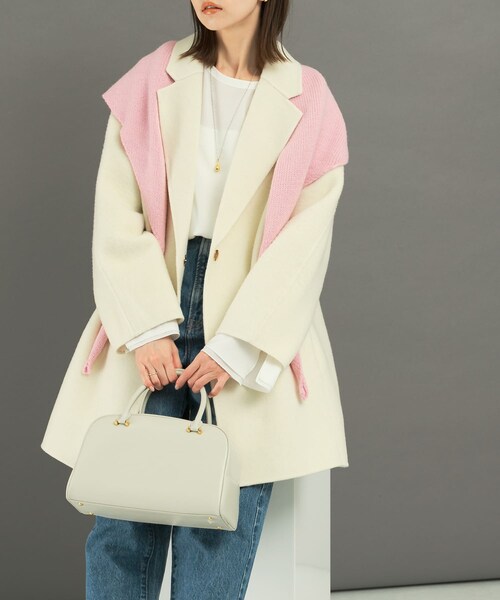 URBAN RESEARCH ROSSO（アーバンリサーチロッソ）の「ウールカシミヤリバーチェスターコート（チェスターコート・レディース・WHITE/BEIGE/NAVY・FREE）」の13枚目の写真