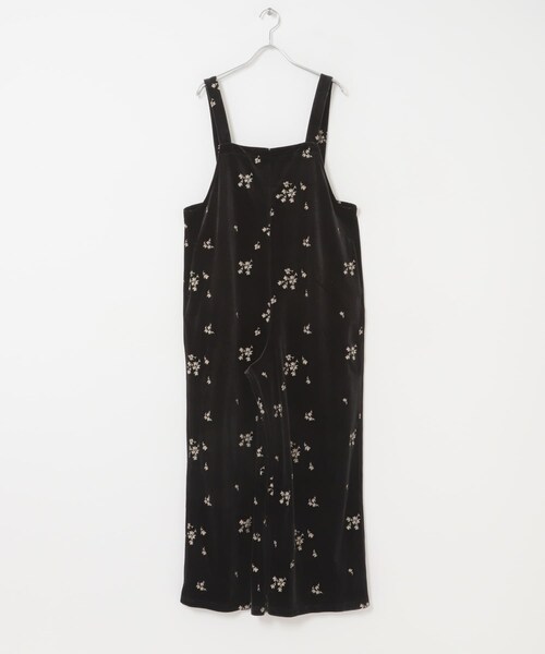 KBF（ケイビーエフ）の「ベロアサロペット（つなぎ/オールインワン・レディース・BLACK/BLACK刺繍/NAVY刺繍・One）」の12枚目の写真