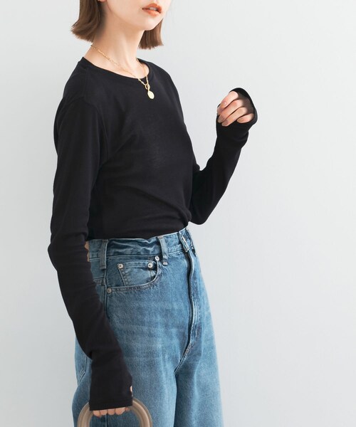 URBAN RESEARCH ROSSO（アーバンリサーチロッソ）の「シアーテレコカットソー（Tシャツ/カットソー・レディース・apricot/off/dark navy・FREE）」の18枚目の写真