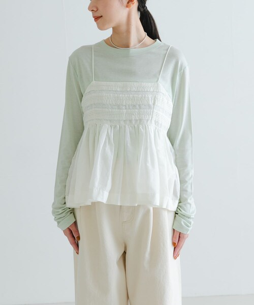 URBAN RESEARCH（アーバンリサーチ）の「レース切り替えキャミブラウス（キャミソール・レディース・BLACK/OFF・FREE）」の12枚目の写真