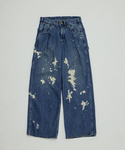ADAM ET ROPE'（アダムエロペ）の「【Lee x BELPER x M】PAINT PAINTER BUGGY PANTS（デニムパンツ・レディース・ブラック/ネイビー・L/M/S/XS）」の14枚目の写真