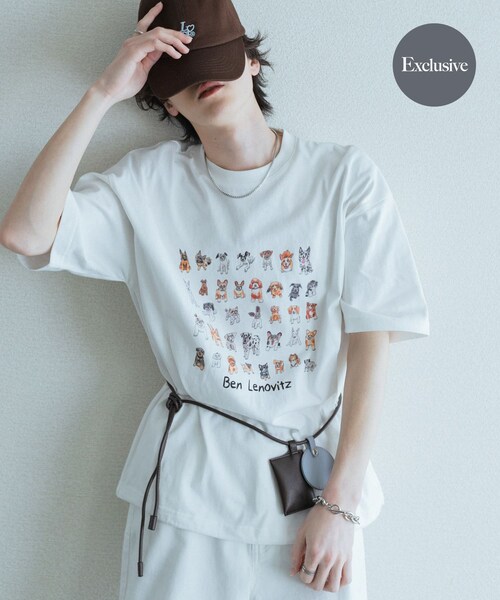 SENSE OF PLACE by URBAN RESEARCH(センスオブプレイスバイアーバンリサーチ)の「『別注』Ben Lenovitz×SENSE OF PLACE SHORT-SLEEVE T-SHIRTS(Tシャツ/カットソー・メンズ・WHITE/BLACK/BLK×WHT/GRAY・M/L)」の5枚目の写真