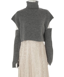 MERCURYDUO | アームウォーマー付きポンチョニット(ニット/セーター)