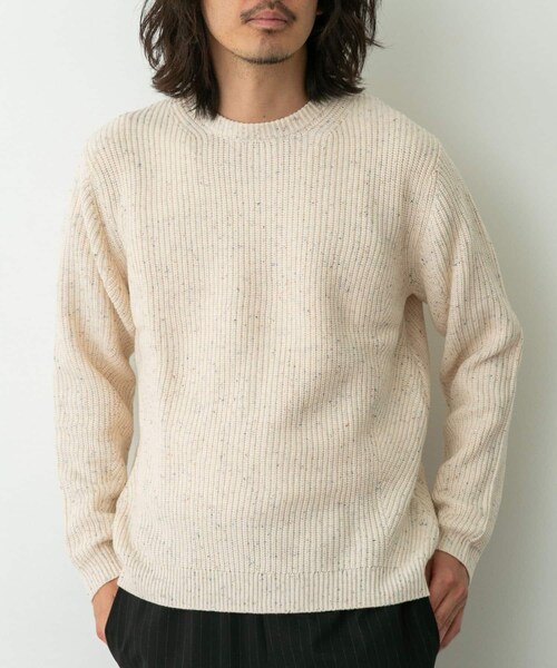 URBAN RESEARCH Sonny Label（アーバンリサーチサニーレーベル）の「ウォッシャブルウール混クルーネックニット（ニット/セーター・メンズ・アイボリー/グリーン/ダークブラウン/グレー/ブラック・M/L/XL）」の8枚目の写真