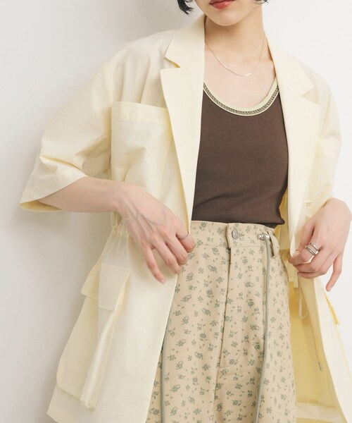 KBF(ケイビーエフ)の「ポケットディティールジャケット(テーラードジャケット・レディース・CAMEL/IVORY・one)」の20枚目の写真