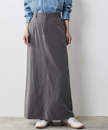 CHIC STYLE | 大きいサイズストライプストレートマキシスカートシックスタイル(スカート)