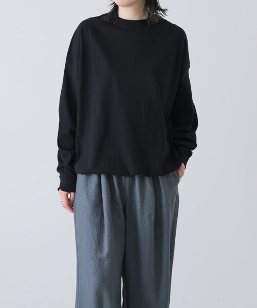 かぐれ（カグレ）の「コットンドロストヘムカットソー（Tシャツ/カットソー・レディース・BLACK/GRAY/OATMEAL・Free）」の9枚目の写真