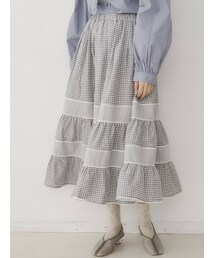 merry jenny | イレギュラーチェックフレアスカート(スカート)