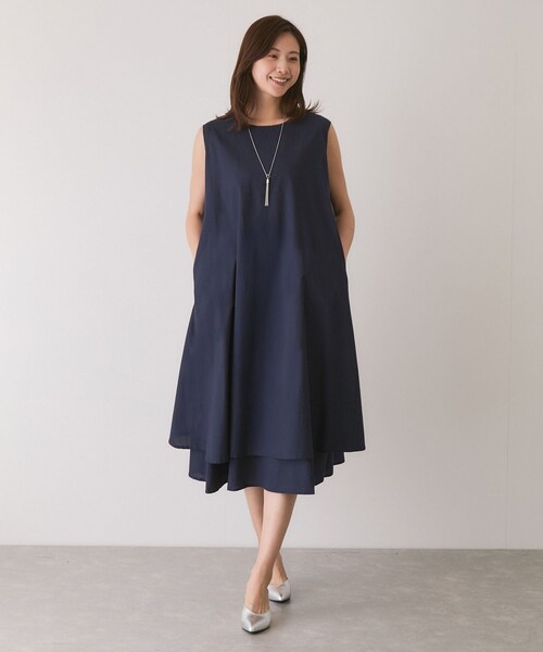 Jayro(ジャイロ)の「ノースリーブワンピース(ワンピース・レディース・ブラック/ネイビー/ブルー/オレンジ/イエロー・F)」の6枚目の写真