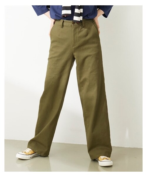 nissen（ニッセン）の「＜大きいサイズ＞スマイルさんのためのキレイに見えるワイドパンツ（ゆったりヒップ）（パンツ・レディース・ベージュ/ミルキーベージュ/パープル/カーキ/黒/オールドローズ・L/LL/3L/4L/5L/6L/8L/10L）」の16枚目の写真