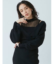 LAGUNAMOON | オフショルレイヤードニットプルオーバー(ニット/セーター)