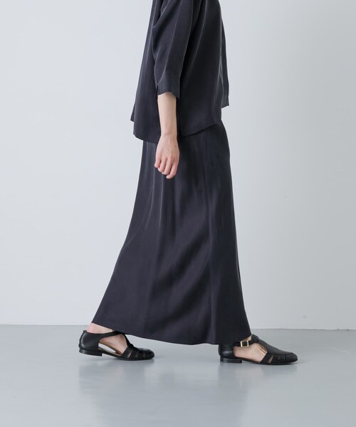 かぐれ（カグレ）の「『2サイズ展開』キュプラバイアススカート（スカート・レディース・NAVY/BLACK・0/1）」の18枚目の写真