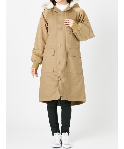 jouetie（ジュエティ）の「ハイブリッドモッズコート（モッズコート・レディース・カーキ/ベージュ/ネイビー・M）」の5枚目の写真