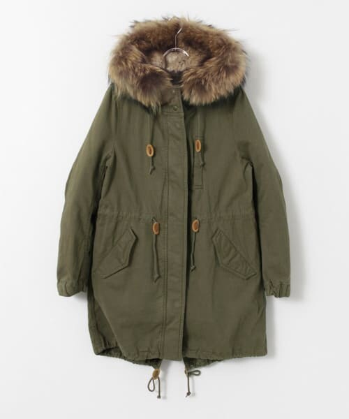 URBAN RESEARCH（アーバンリサーチ）の「ライナーダウンラビットモッズコート（モッズコート・レディース・KHAKI/NAVY・FREE）」の3枚目の写真