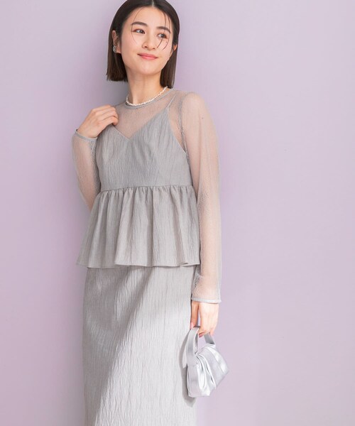 URBAN RESEARCH ROSSO（アーバンリサーチロッソ）の「kaene　レイヤードペプラムドレス（ワンピース・レディース・light gray/blue gray・S）」の3枚目の写真