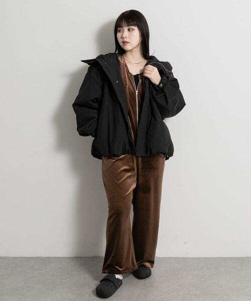 THE GOODLAND MARKET（ザグッドランドマーケット）の「『別注』MIDIUMISOLID×THE GOODLAND MARKET　hooded padding blouson（ブルゾン・レディース・black/b.khaki・38）」の22枚目の写真