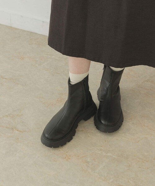 RODE SKO（ロデスコ）の「4センチオーバーソールブーツ（ブーツ・レディース・GYSH-BROWN/BLACK・36/37/38）」の8枚目の写真