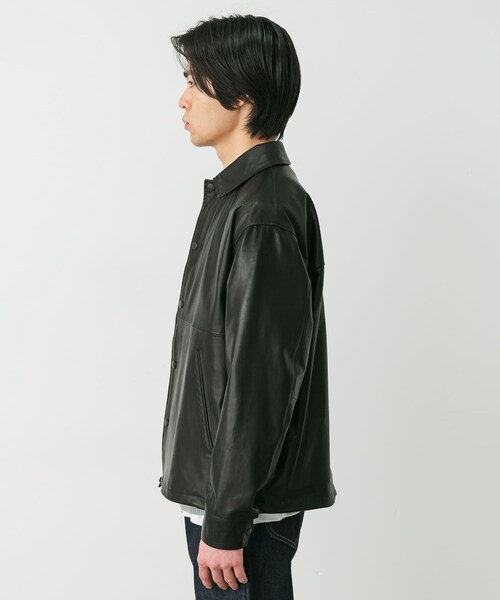 URBAN RESEARCH DOORS（アーバンリサーチドアーズ）の「marka　LEATHER COACH JACKET（その他アウター・メンズ・BLACK・1/2）」の5枚目の写真