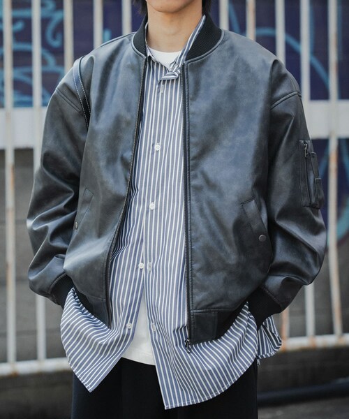 SENSE OF PLACE by URBAN RESEARCH(センスオブプレイスバイアーバンリサーチ)の「ヴィンテージライクMA-1(MA-1・メンズ・BLACK/BROWN・M/L)」の10枚目の写真