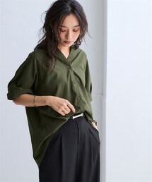 nissen | さらりとろけるスキッパーブラウス（防しわ・吸汗速乾）＜大きいサイズ有＞(シャツ/ブラウス)