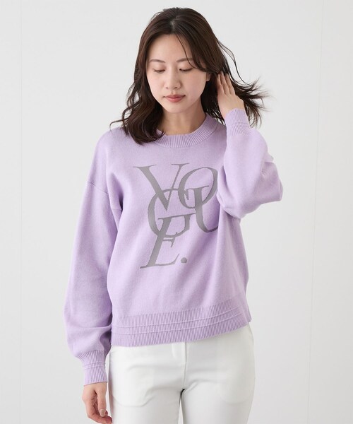 Jayro（ジャイロ）の「ジャガードロゴニットプルオーバー（ニット/セーター・レディース・チャコール/ライトグレー/パープル・F）」の8枚目の写真
