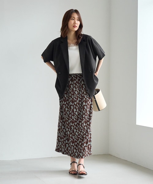 ROPE' PICNIC(ロペピクニック)の「レースドッキングリブキャミソール(キャミソール・レディース・ブラック/ホワイト・F)」の7枚目の写真