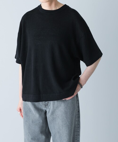 かぐれ（カグレ）の「リネン半袖クルーネックニット（ニット/セーター・レディース・NATURAL/OFF/BLACK・FREE）」の19枚目の写真