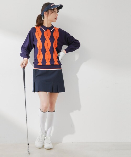 ROPE'（ロペ）の「ケーブル柄衿使いパフ袖長袖プルオーバー（ニット/セーター・レディース・ホワイト/グリーン/ネイビー・L/M/S）」の15枚目の写真