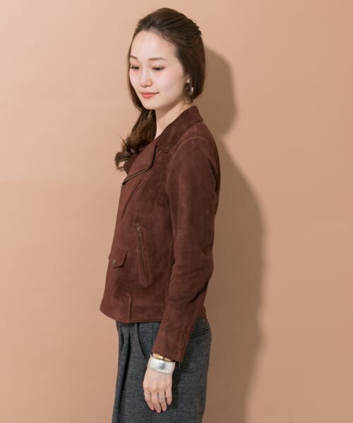 URBAN RESEARCH（アーバンリサーチ）の「SUPP.　別注 SUEDE RIDERS JACKET（ライダースジャケット・レディース・BROWN・S/M）」の7枚目の写真