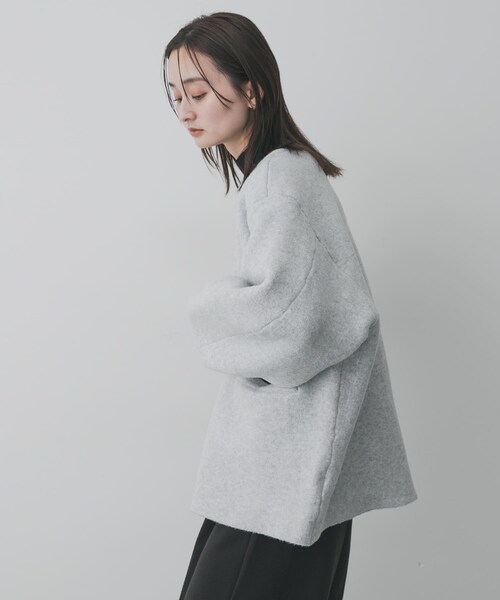 SENSE OF PLACE by URBAN RESEARCH（センスオブプレイスバイアーバンリサーチ）の「バイカラーニットコート（テーラードジャケット・レディース・L.GRY×PNK/CHA×BLU/MOC×YEL/YEL×GRY・one）」の18枚目の写真