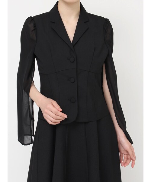 RESEXXY（リゼクシー）の「シアースリーブコルセットジャケット（テーラードジャケット・レディース・ホワイト/ブラック/ベージュ・F）」の6枚目の写真