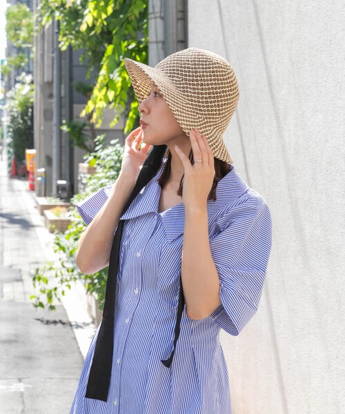 SENSE OF PLACE by URBAN RESEARCH(センスオブプレイスバイアーバンリサーチ)の「リボンツキハット(ハット・レディース・BROWN/YELLOW・one)」の2枚目の写真