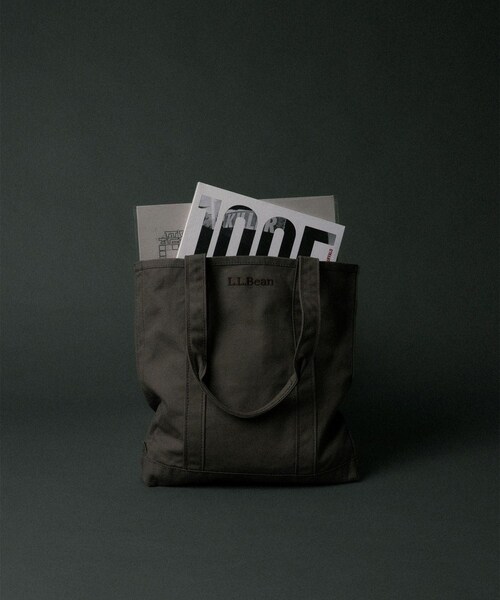 bonjour records(ボンジュールレコーズ)の「L.L.Bean/エル・エル・ビーン record tote bag for bonjor records exclusive(トートバッグ・レディース・チャコール/オレンジ・F)」の2枚目の写真