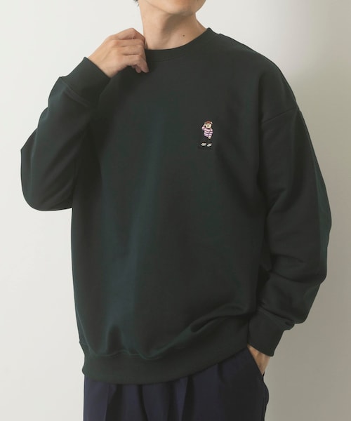 ITEMS URBANRESEARCH（アイテムズ アーバンリサーチ）の「TeddyBear ワンポイント スウェット（スウェット・メンズ・OML/BGD/GRN/NVY・M/L）」の2枚目の写真