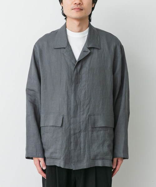 URBAN RESEARCH DOORS(アーバンリサーチドアーズ)の「STILL BY HAND リネンシャツカバーオール(カバーオール・メンズ・TAUPE/BLACK/BLUE GREY・46/48)」の3枚目の写真