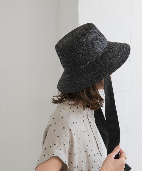 URBAN RESEARCH DOORS（アーバンリサーチドアーズ）の「リボン麦わら帽子（ハット・レディース・BLACK/BROWN・one）」の5枚目の写真