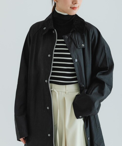 URBAN RESEARCH（アーバンリサーチ）の「Barbour　MODIFIED EXMOOR WAX COAT（テーラードジャケット・レディース・SAGE/BLACK・36/38）」の7枚目の写真