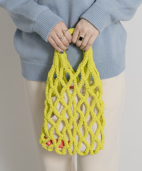 THE GOODLAND MARKET（ザグッドランドマーケット）の「PROJECT 1000　meshbag（ハンドバッグ・レディース・BLACK PT/BLUE/LIME/STRIPE/RED・One）」の4枚目の写真