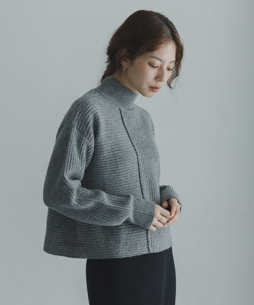 URBAN RESEARCH Sonny Label（アーバンリサーチサニーレーベル）の「畦切替えニットプルオーバー（ニット/セーター・レディース・ライトベージュ/チャコール/ブルー/ピンク・Free）」の8枚目の写真