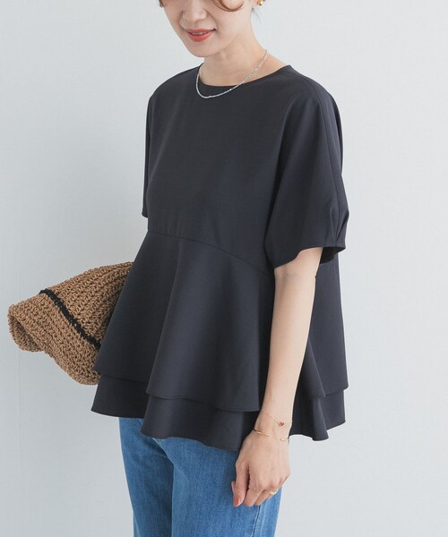 URBAN RESEARCH DOORS(アーバンリサーチドアーズ)の「ペプラムティアードブラウス(シャツ/ブラウス・レディース・INK BLACK/BROWN/BLUE・Free)」の8枚目の写真