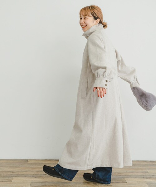 ITEMS URBANRESEARCH（アイテムズ アーバンリサーチ）の「スタンドカラーコート（ステンカラーコート・レディース・L.BEG/BLK/OLV・FREE）」の15枚目の写真