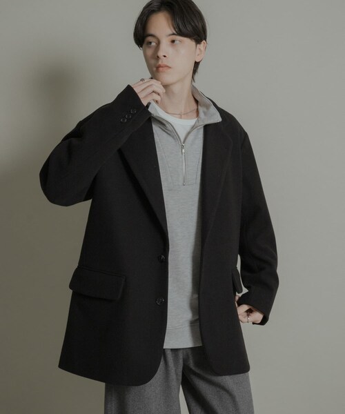 SENSE OF PLACE by URBAN RESEARCH（センスオブプレイスバイアーバンリサーチ）の「ルーズミドルジャケット（テーラードジャケット・メンズ・BLACK/CHARCOAL/GREIGE・M/L）」の12枚目の写真