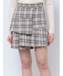 merry jenny | チェックアシメプリーツスカート(スカート)