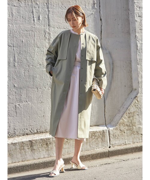 COTORICA（コトリカ）の「【THE DAYZ TOKYO】ノーカラーワイドコート（その他アウター・レディース・ブラック/カーキ・M/F/S）」の16枚目の写真