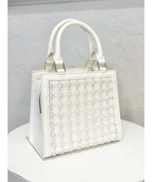 RESEXXY（リゼクシー）の「シャイニースクエアハンドバッグ（ハンドバッグ・レディース・ホワイト/ピンク・F）」の6枚目の写真