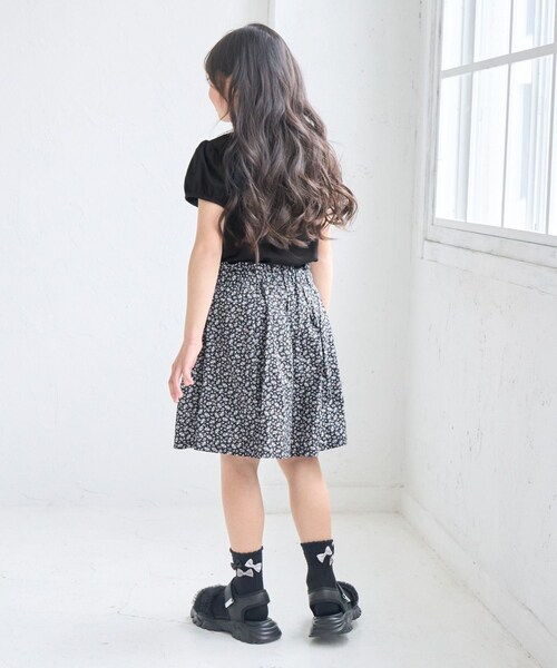 ROPE' PICNIC（ロペピクニック）の「【KIDS/キッズ】プチフラワー衿付きトップス/セットアップ対応（Tシャツ/カットソー・キッズ・ブラック/オフホワイト・L/M/S）」の10枚目の写真