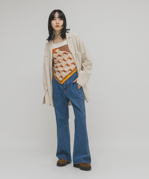 KBF（ケイビーエフ）の「ホースデザインビッグスカーフ（バンダナ/スカーフ・レディース・BROWN/ORANGE・one）」の15枚目の写真